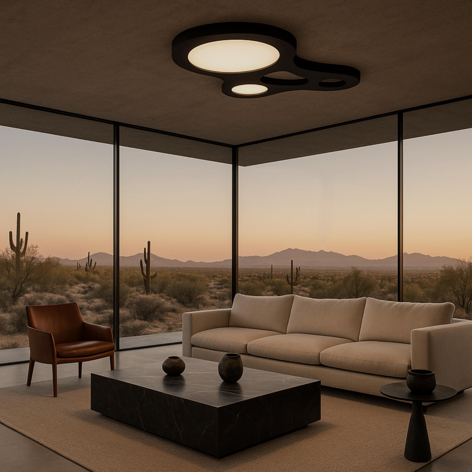 Matteo Angelino MINIMALSLEEK⢠| Custom Concrete Coffee Table & Concrete Light Fixture